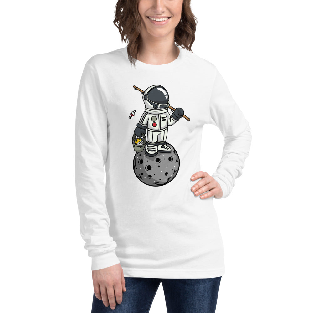 Astronaut, Fishing, Moon, Pop Art, Unisex, Long Sleeve