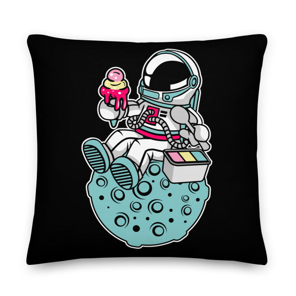 Astronaut | Ice Cream | Moon | Pop Art | Premium Throw Pillow