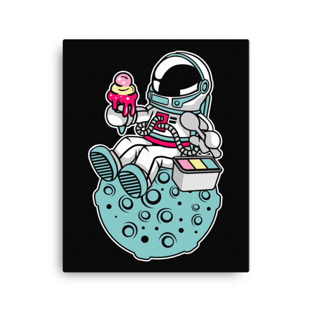 Astronaut | Ice Cream | Moon | Pop Art | Wrapped Canvas